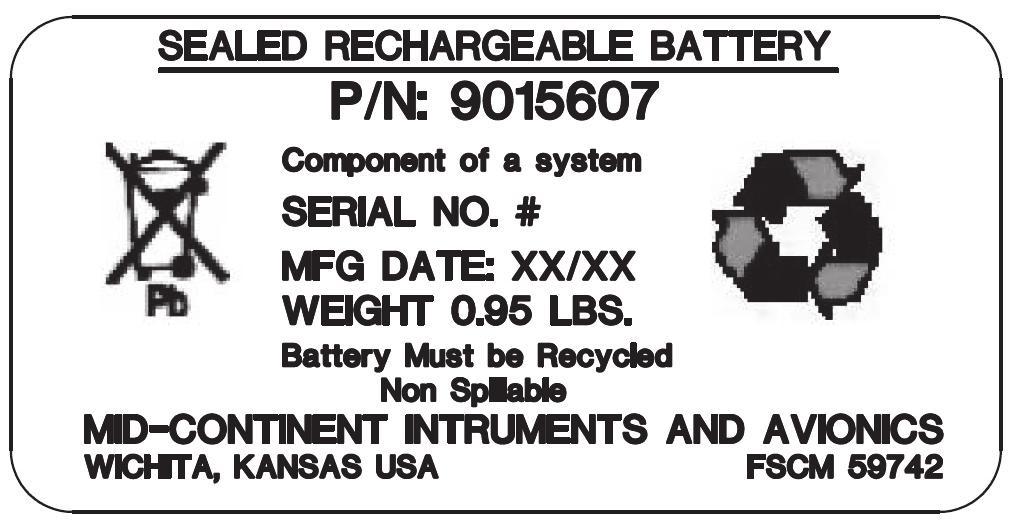 2.2.1 Modifications Each standby battery (9015607-()) has a nameplate that identifies the manufacturer, part number, description, and technical specification of the standby