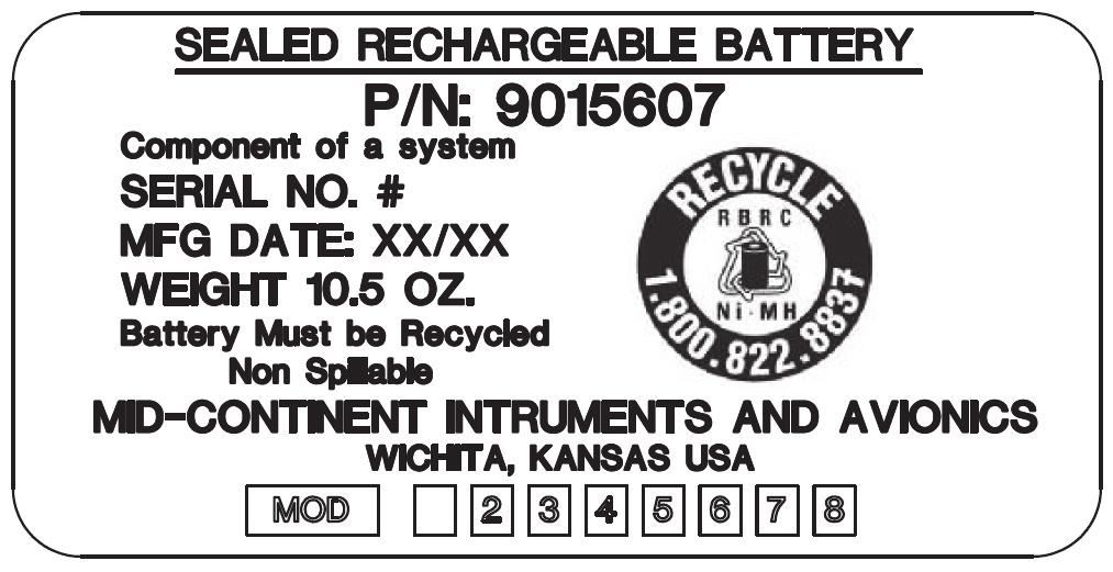 Modification (MOD) 1 is the revised release of the standby battery containing Nickel Metal Hydride and is identified with a modification descriptor with the number 1 block