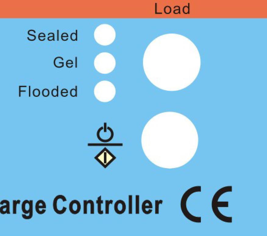 Red Flashing Overload or short circuit Overheating protection indicator: When the temperature of the controller heat sink exceeds 85 ºC, the controller will automatically cut input and output off.