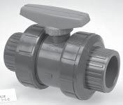 Product Guide Ball Valves Polypropylene Tru-Bloc Ball Valves True Union Black and Chem-Pure (Natural) 150 psi at 73 F water non-shock full port Black Polypropylene Ultraviolet radiation produces