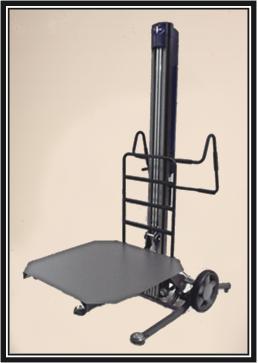 Material Handling The Mule - 48 Lift with Arbor & 14 inch Chassis Having the same basic specifications of the standard Mule this model features a safe and easy way to haul and lift rolls of film,