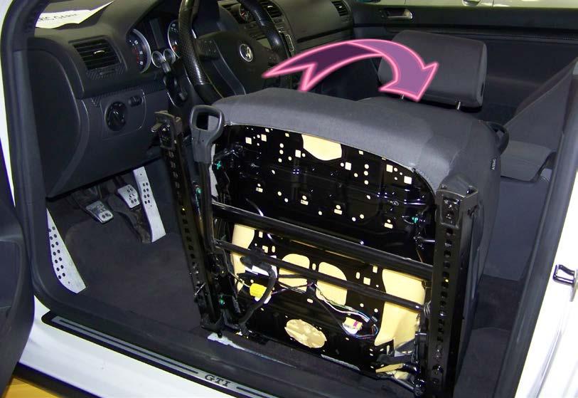 Step 1 continued Rotate the seat 90 and lay it backwards towards the center console so that you