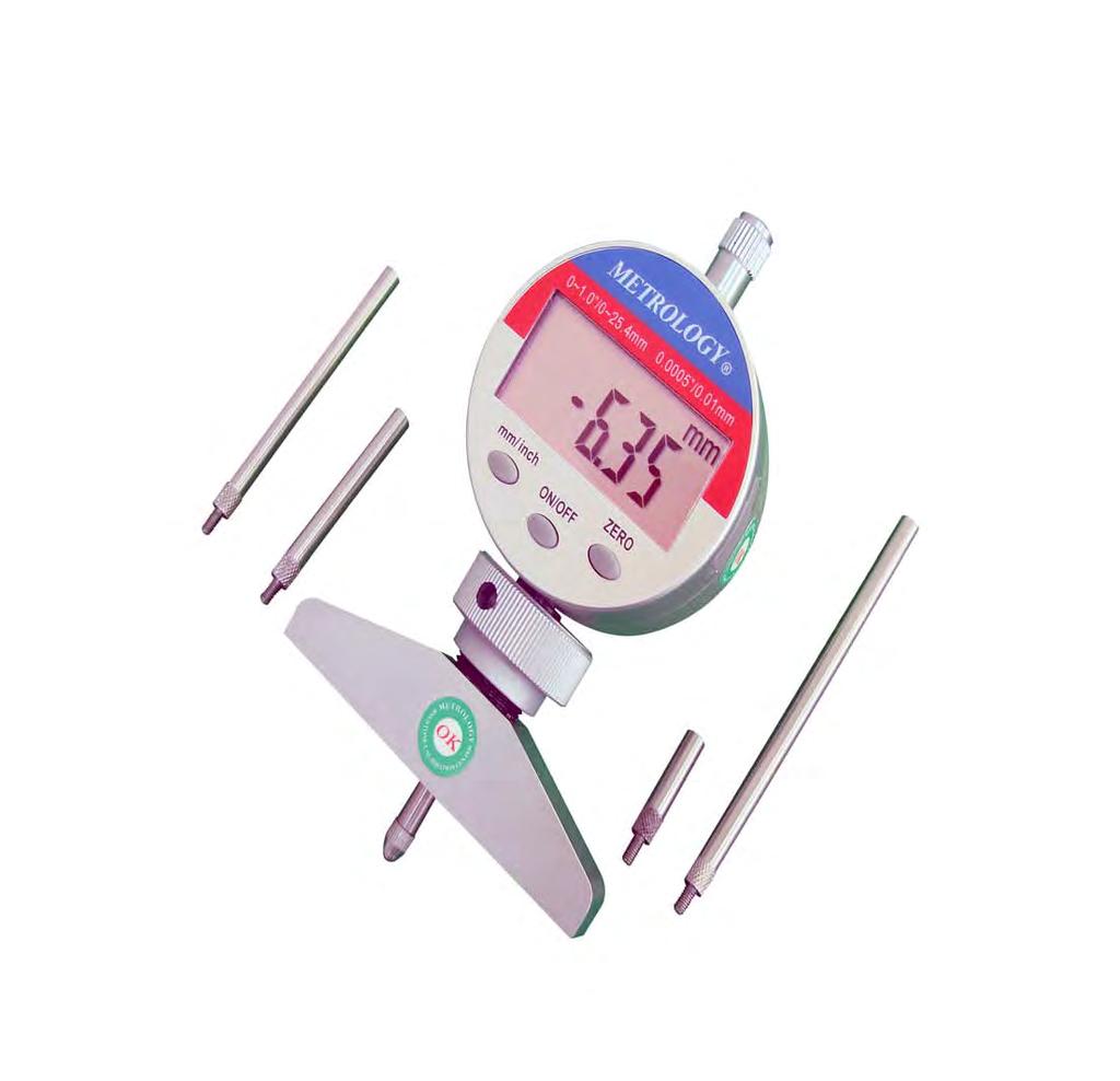 Depth Gauge For measuring depth, thickness, height, and step With base and interchangeable