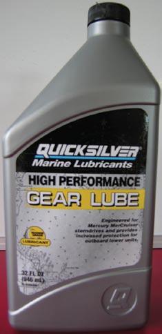 Quicksilver High Performance Gear Lube Engineered to provide maximum protection for outboard lower units in extreme marine conditions including high-speed and high horsepower applications.