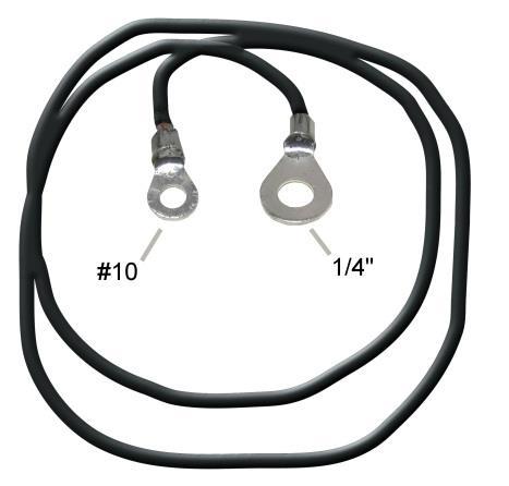 3. The black wire (23.5") has two different sized ring terminals.