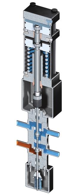 Skotch Trifecta Oil Valve Systems Operating Sequence for the T1000 and T500 Purge Actuator Pressurized Purge Position The purge actuator pushes the atomizing stem down from the closed position to a