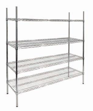 1880mm (H) CHROME WIRE STATIC SHELVING KIT 4