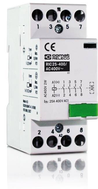 1 Two-pole contactors Contacts / RIC25 2 NO -200/ 2 NC -020/ 1 NC + 1 NO -110/ 2 CO RIC25-002 -200/ -020/ -110/ 2.