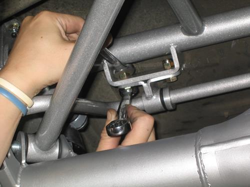 Using WD-40, slide the bushing into the bracket using the lock ring to assist the install. Don t tighten the lock ring until the sway bar is installed on the cross-member.