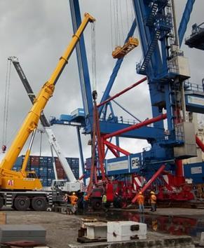 Works Abidjan Ivory Coast15 Repair Kalmar STS Crane after accident Complete Engineering Works: