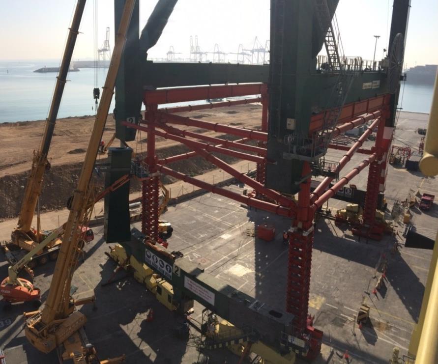 heightening and boom extension works Testing Protocol Kalmar designed a scaffolding to install to the boom working