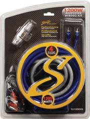 Amplifier Wiring Kit w/rca Cables 4ga 17' Matte Blue Ultra Flexible Power Cable 4ga 3' Matte Silver
