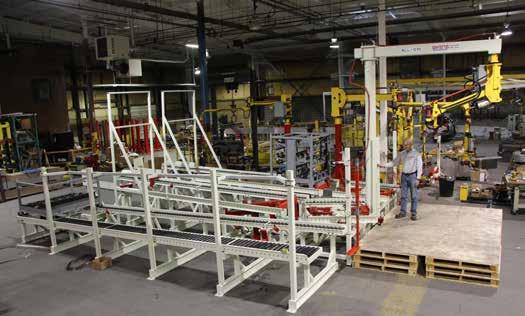 Conveyors are often part of a system, coupled with cranes, manipulators, fixtures or