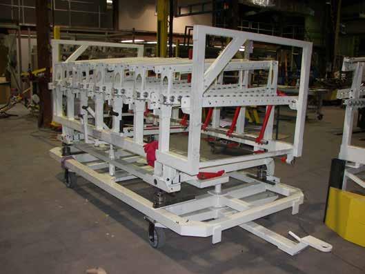 unloaded by forklift Exit-end gates detail Conveyor cart with