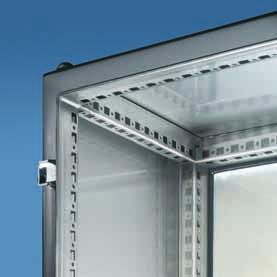 0 mm Surface finish: Enclosure, rear panel and doors: Brushed, grain 240 Mounting plate: Zinc-plated Protection
