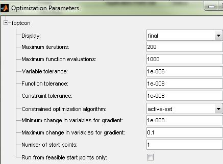 Figure 3: GUI for optimization feature in CAGE Toolbox Once the optimization routine is