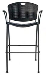 Steel four-leg frame: black or silver Upholstered seat and back cushions, if selected: base grade fabric or fixed height loop arm, black Anytime Stool 93 FB S2 ANYTIME, Stool, Black frame, 22 22 44