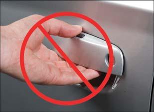 Push The Door Handle Button To Lock Do NOT grab the door handle when pushing the door handle lock button. This could unlock the door(s).
