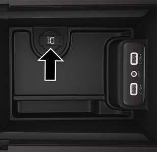 The power outlets are labeled with either a key or a battery symbol to indicate how the outlet is powered.