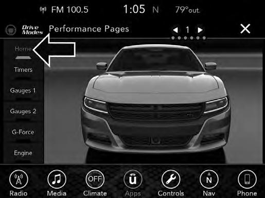 258 UNDERSTANDING YOUR INSTRUMENT PANEL The following describes each feature and its operation: Home A short-cut to the SRT Drive Modes
