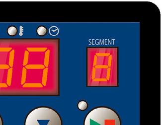 RAMP RATE INDICATOR Lights when main display is showing a ramp rate (in C/hour) TEMPERATURE INDICATOR Lights when main display is showing temperature (in C) TIME INDICATOR Lights when main display is