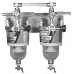..80 GPH (U.S.) (30 LPH) Maximum:...130 GPH (U.S.) (49 LPH) MODEL 100-MFV Double Manifold Diesel Fuel Filter/Water Separator with Shut-Off Valves for Continuous Operation Service Parts Elements: 101*.