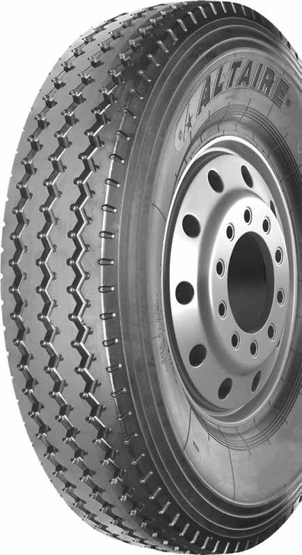 Tread block sipes provide superior wet performance by improving traction and grip. The large and deep shoulder grooves increase traction. Zigzag grooves reduce stone retention.