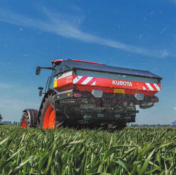 KUBOTA IMPLEMENTS DISC SPREADERS DISC SPREADERS The compact FlowPilot dashboard gives you considerably simplified accurate setting and adjustment of application rates.