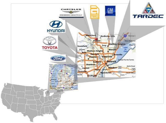 Geographic Benefits Direct Linkage to World-class Automotive Research & Development Centers