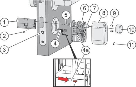 Fitting instructions 7.2 Fitting the motor cylinder at the door After the fitting preparations have been completed, you can start fitting the motor cylinder.