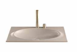 SANITARY WARE Greige Nero Off white Shagreen-T White Ø30 Ø30 Ø30 Ø30 610 550 550 420 770 650 670 200 200 180 Coutertop washbasin 770 mm, with two special size faucet holes of 30,5 mm for Armani/Roca