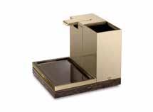 top. PS interiors. MDF tray with dark oak finish. 3 piece accessories set including toothbrush holder, soap dispenser, soap dish and tray.
