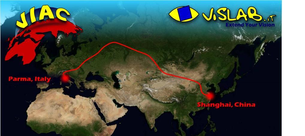 Figure 3: The VisLab Intercontinental Autonomous Challenge route and the VIAC logo.