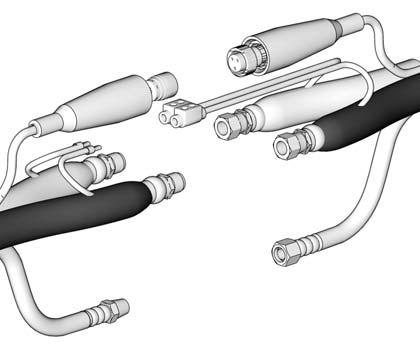 Installation Connect Heated Hoses. Lay heated hoses end to end, matching the color coding.
