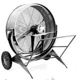 Notes: Utility Fans are equipped with TEFC continuous duty, ball bearing motors. Motors extended beyond the OSHA approved guard for easy maintenance.