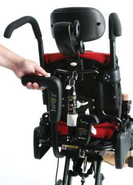 To lower seat, lift the red safety lock and foot pedal up until the seat descends to desired height (see Figure 20a).