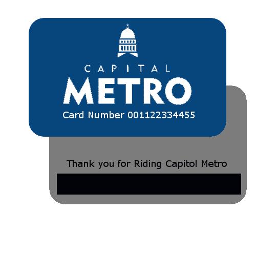 Capital Metro Card Currently, riders can buy paper passes of different value either on the bus or online at http://www.capmetro.org/products.aspx.