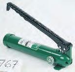Hydraulic Pumps Hydraulic Hand Pump 767 13284 Lightweight and portable for use with Greenlee Punch Drivers. Versatile, operates in any position. Single speed.