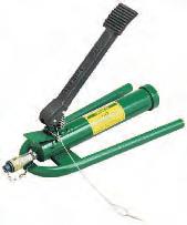 2.7 kg Hydraulic Foot Pump 1725 31353 Free both hands to position and hold the working tool. Foot activated release lever. Hold down pin keeps pedal down for storage and transport.