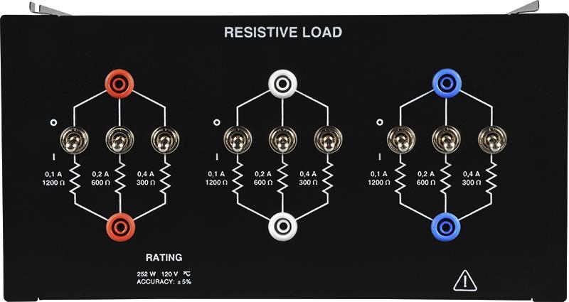 Resistive Load 8311-0A The Resistive Load consists of a module housing nine wire-wound power resistors arranged in three identical banks.