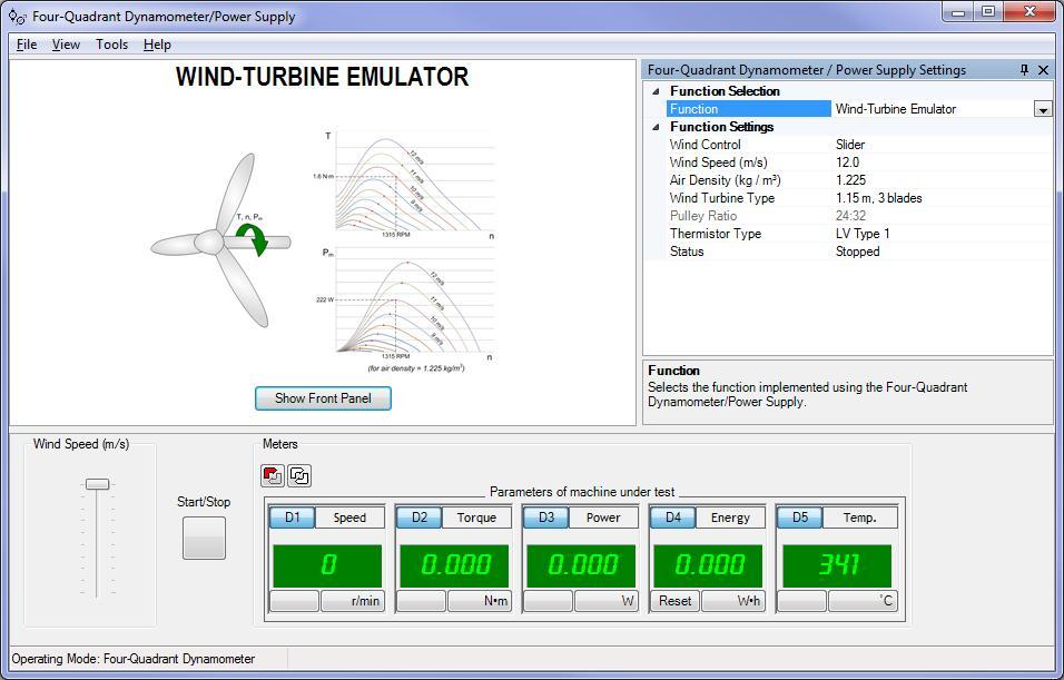 Turbine Emulator Function Set (Optional) 8968-30 The Turbine Emulator Function Set is a package of control functions that can be activated in the Four-Quadrant Dynamometer/Power Supply, Model 8960-2,