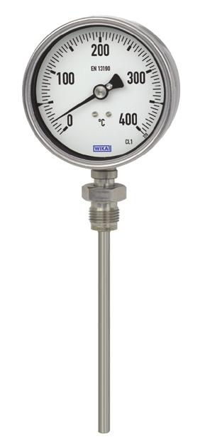 Description This series of thermometers is designed for installation in pipes, tanks, plants and machinery. The stem and the case of the instrument are made of stainless steel.