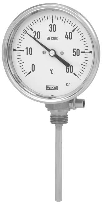 Twin-Temp combined bimetal thermometer with local readout and electrical output signal Special Features T Universal application T Case and stem material stainless steel T Bimetal with zero-point