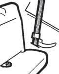 5 6 Hook elastic straps on tabs on the bottom of shell. Optional Armrest Covers: Slide armrest covers over armrests.