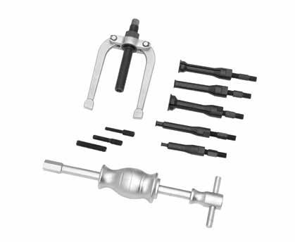 250000 Split Collet Extractor Set Combination kit includes puller with centre screw in addition to slide hammer assembly and split collets Part No.