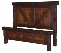 Barnwood Panel Queen Bed Item #2612 HB: 69 w x 55 h FB: 69"w x 22"h Shown in Michaels Cherry Finish Also available: Queen headboard only: