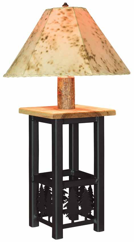 Ironwood Lamp with Lambskin