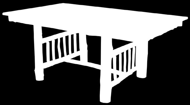 self-storing leaves, stores under table top Standard with twig edging on top Under table top