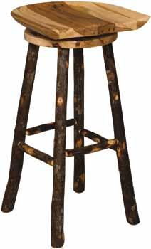 Hoosier Bar Stool with Leather Seat Item #1291 15" diameter seat x 30" h Also available in fabric seat Item
