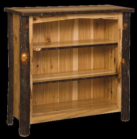 54 Bear Lodge Bookcase Item #1367 36½ w x 14 d x 54 h Shown in Rustic Alder with